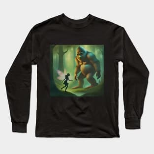 Bigfoot with fairy Long Sleeve T-Shirt